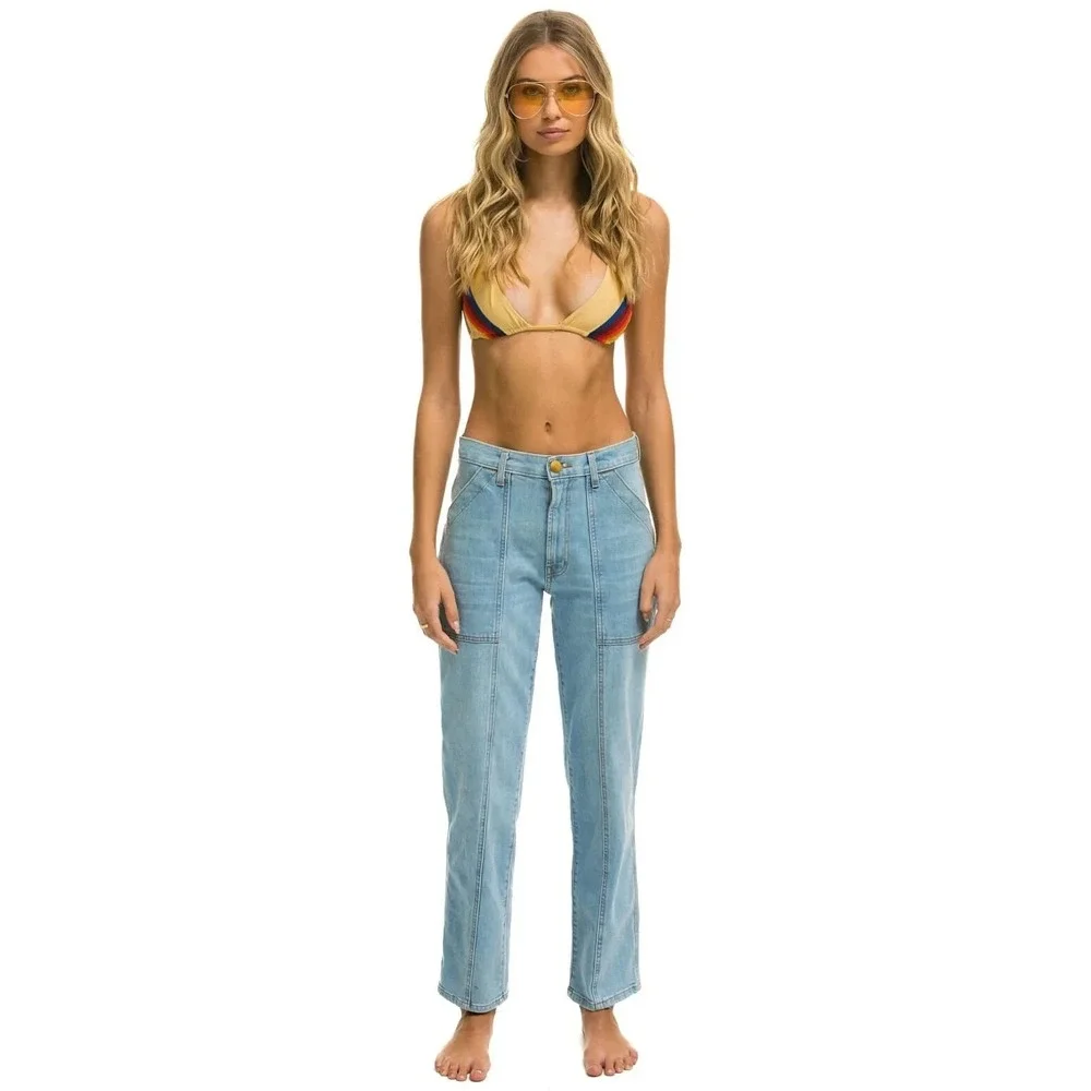 AVIATOR NATION HI RISE JESSICA JEAN in Super Light Women 25 Italian Denim $265
